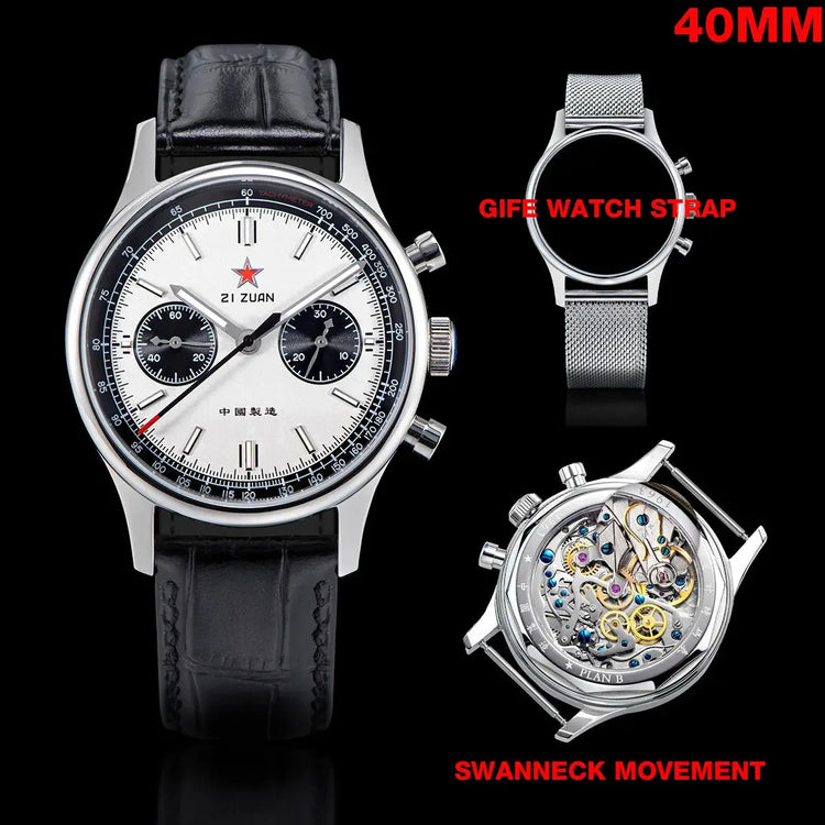 1963 Panda Pilot Chronograph Watch Air Force Sapphire - Inspirational Watches