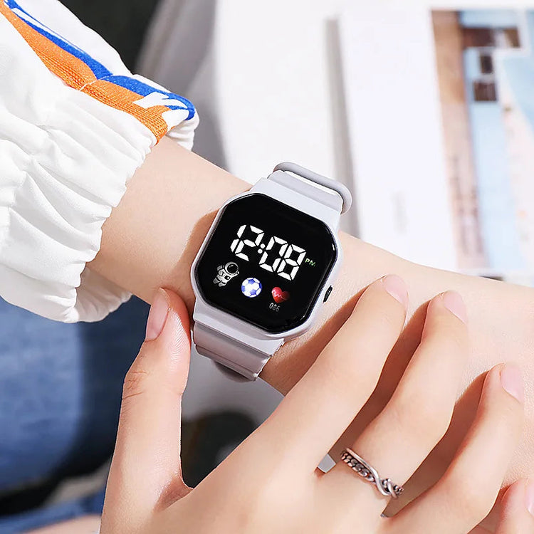 Waterproof LED Digital Kids Sport Watch Silicone Strap Inspirational Watches