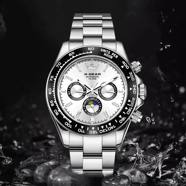 Automatic Watch with Ceramic Bezel Three Eyes Six Hands Waterproof Luminous - Inspirational Watches