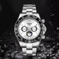 Automatic Watch with Ceramic Bezel Three Eyes Six Hands Waterproof Luminous - Inspirational Watches