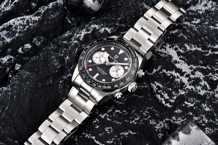 Panda Retro Sport Chronograph Luxury Quartz Watch For Men Sapphire mirror 10Bar Waterproof - Inspirational Watches