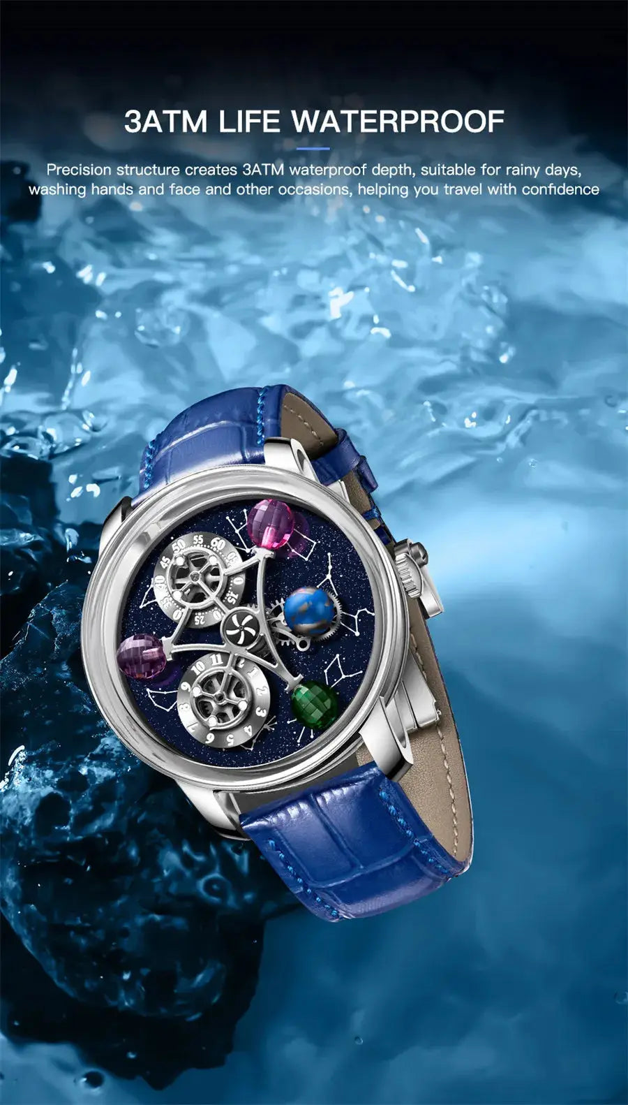 PINDU Design Starry Twelve Constellations Mechanical Watch Sapphire Waterproof Men Mechanical Wristwatches Miyata 8215 Movement Inspirational Watches