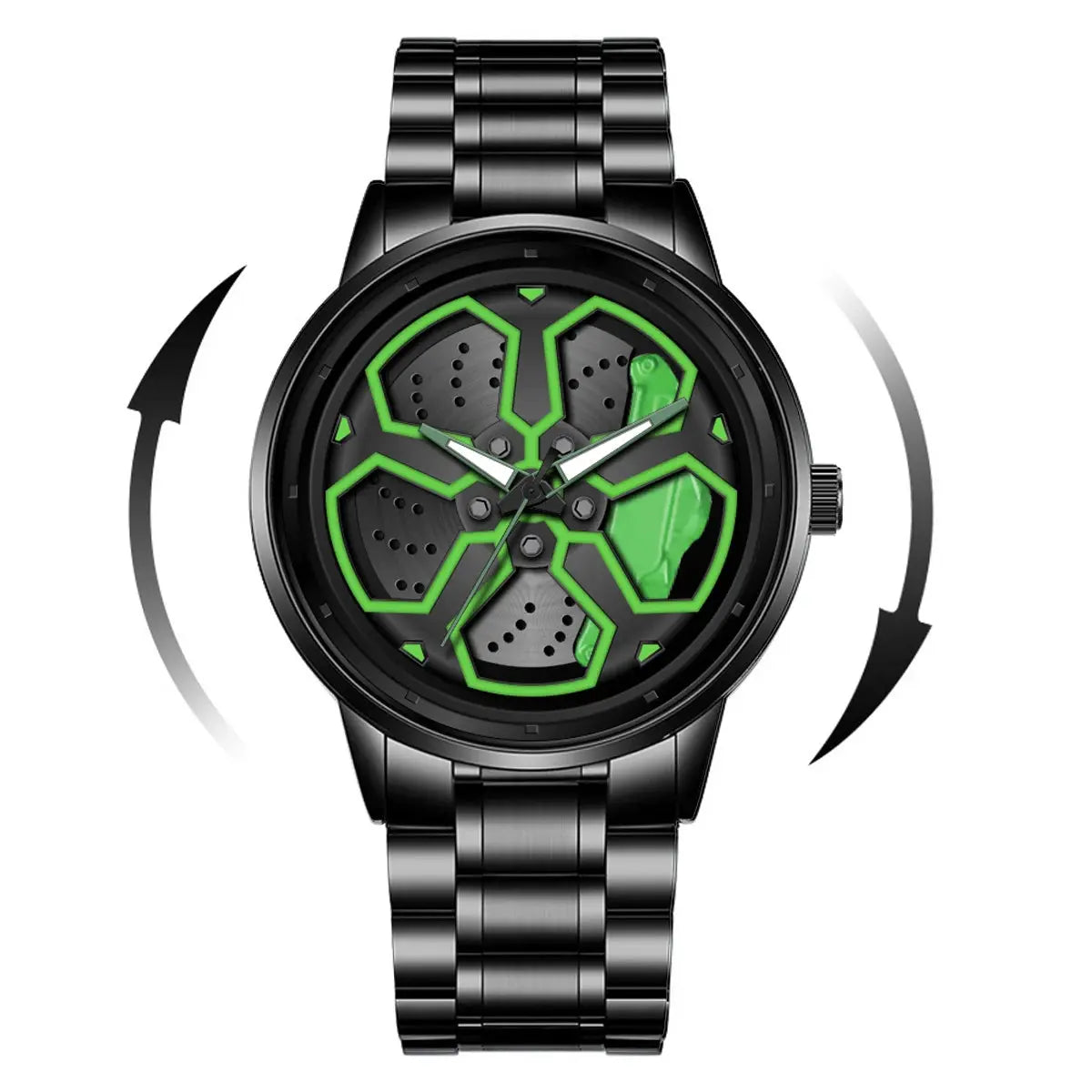Original Wheel Rotating Black Fashion watches Inspirational Watches
