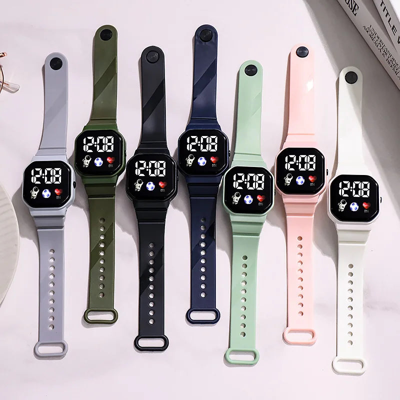 Waterproof LED Digital Kids Sport Watch Silicone Strap Inspirational Watches