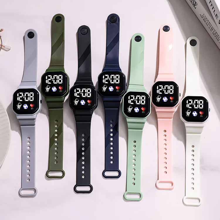 Waterproof LED Digital Kids Sport Watch Silicone Strap Inspirational Watches