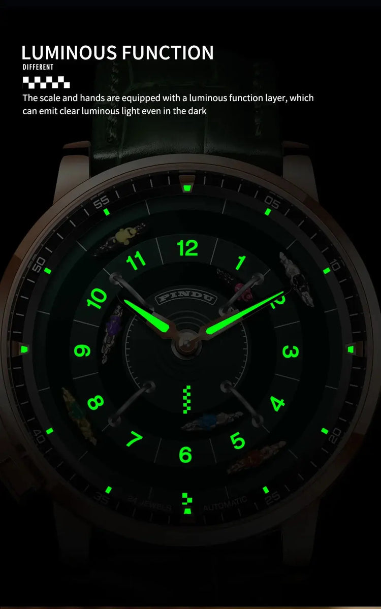 Horse Gambling Full Automatic Mechanical Inspirational Watches