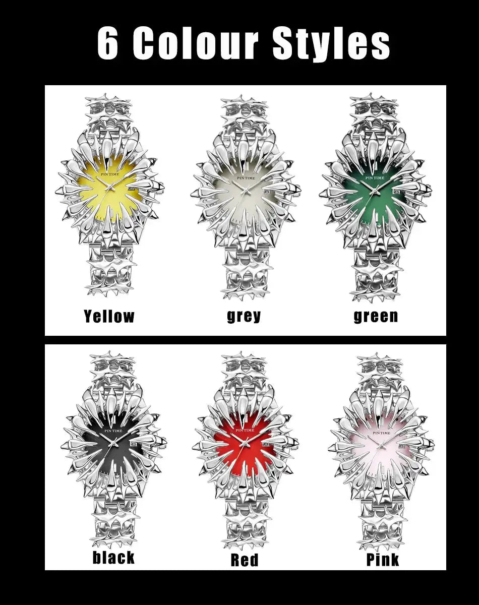 Special-shaped lightning dragon scale spike soldering watch design heavy industry trend Y2K Watches Quirky Quartz Wristwatches Inspirational Watches