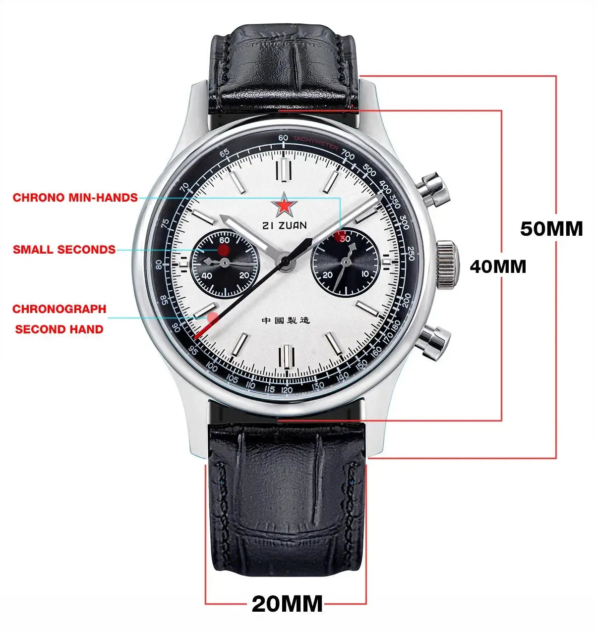 1963 Panda Pilot Chronograph Watch Air Force Sapphire - Inspirational Watches