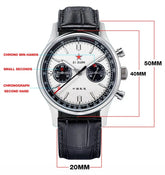 1963 Panda Pilot Chronograph Watch Air Force Sapphire - Inspirational Watches