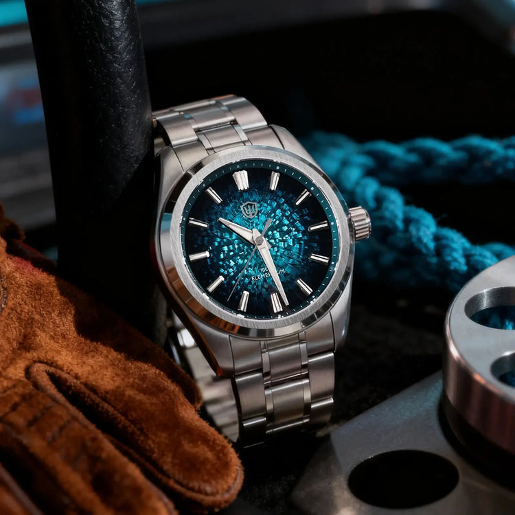 Watchdives WD0003C Quartz Watch VH31 Sweep Seconds Movement 38mm ice Crack Dial Sapphire Luminous 100m Waterproof Men Wristwatch Inspirational Watches