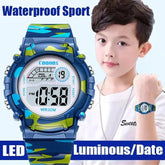 Waterproof Luminous Sport LED Digital Watches for Kids Inspirational Watches