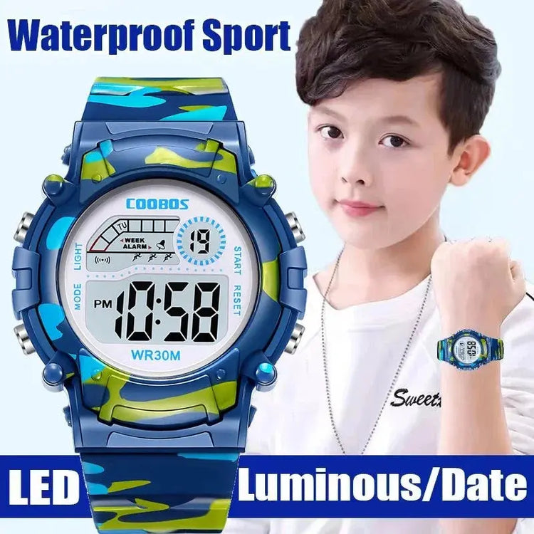 Waterproof Luminous Sport LED Digital Watches for Kids Inspirational Watches