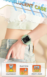 Square Dual Time Electronic Watch Waterproof - Inspirational Watches