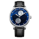 Lunar Moon Phase Automatic Mechanical Sapphire Waterproof Twin Moons Inspirational Watches