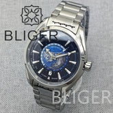 Time Earth Map Mechanical Sapphire Crystal Waterproof Luminous Inspirational Watches