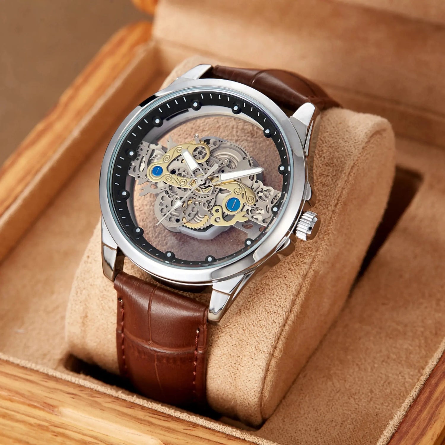 Luxury Original Waterproof Gold Skeleton Style Watch Inspirational Watches