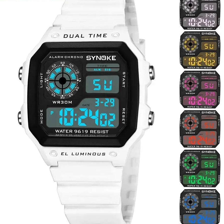 Digital Sports Luminous Multifunction Waterproof watch Inspirational Watches