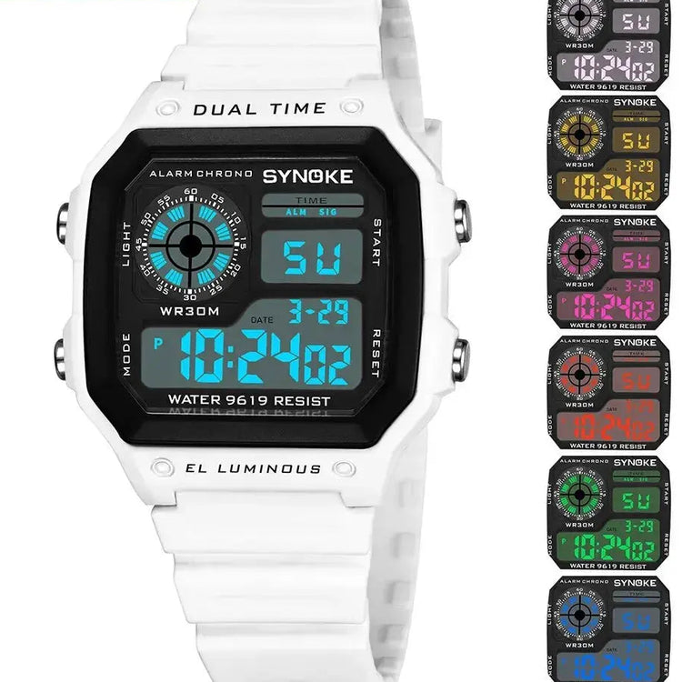 Digital Sports Luminous Multifunction Waterproof watch Inspirational Watches