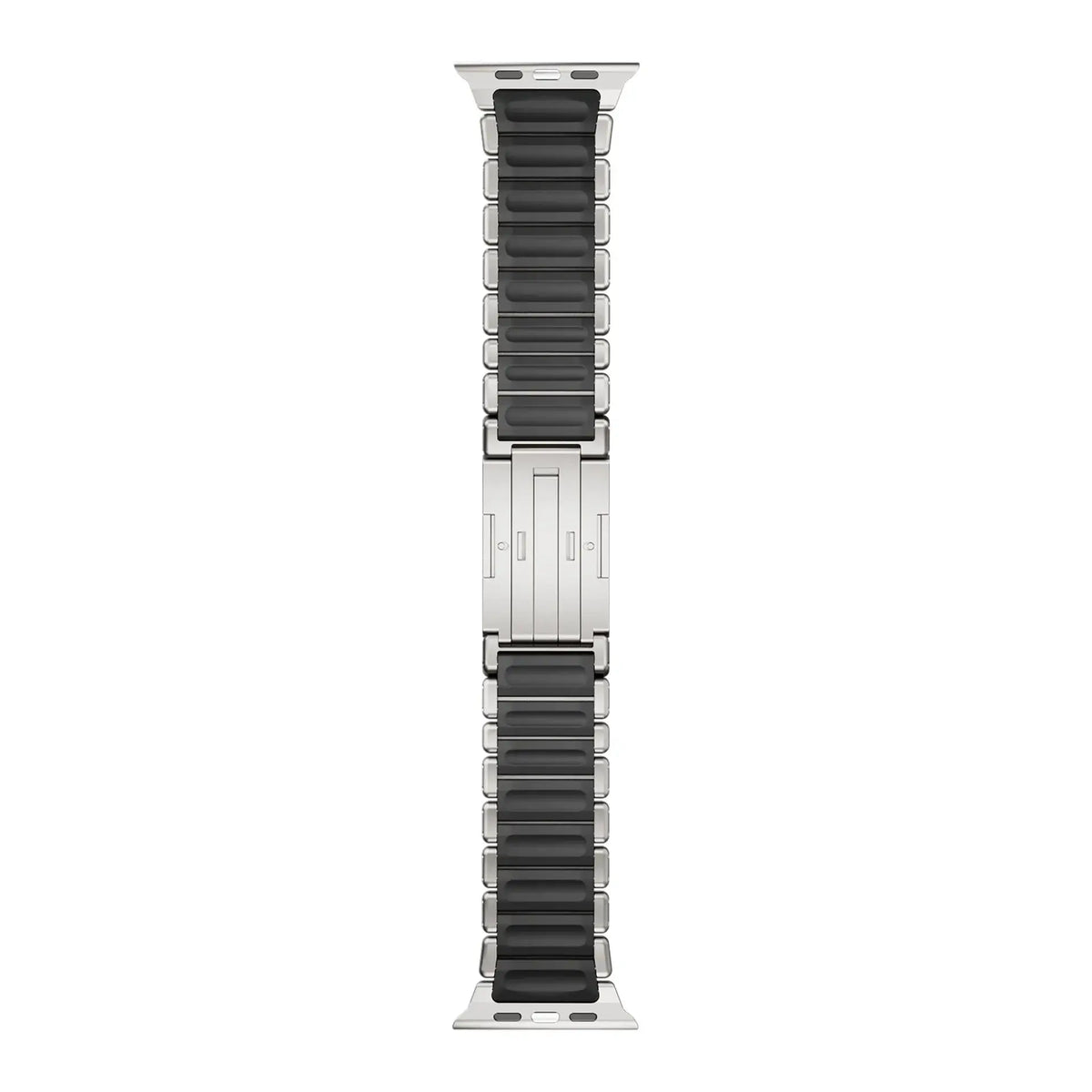 Titanium and Silicone Apple Watch Strap