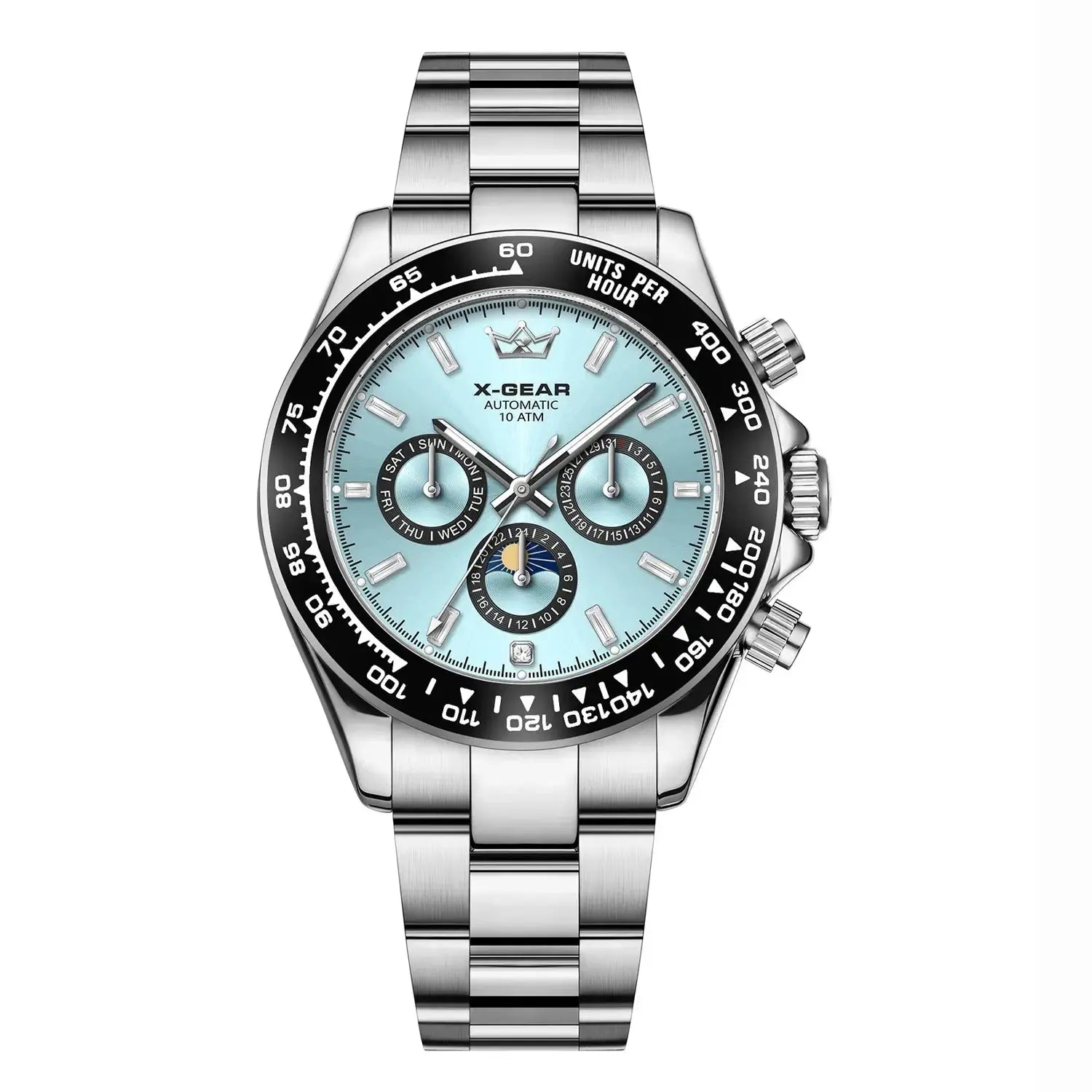 Automatic Watch with Ceramic Bezel Three Eyes Six Hands Waterproof Luminous - Inspirational Watches