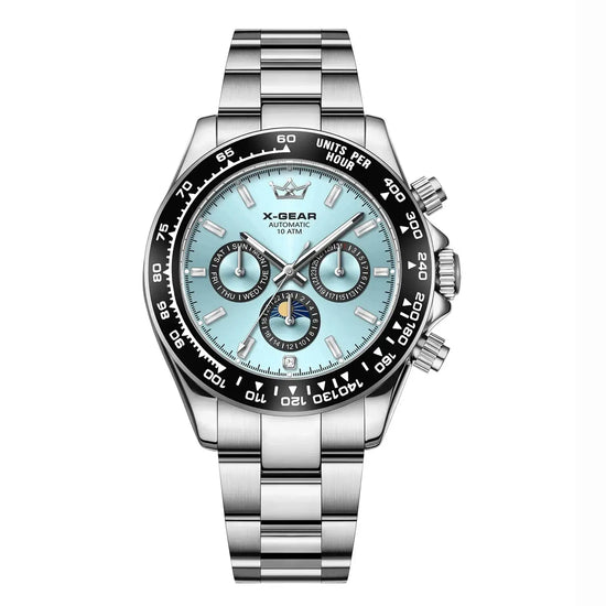 Automatic Watch with Ceramic Bezel Three Eyes Six Hands Waterproof Luminous - Inspirational Watches