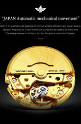 Moon Phase Starry Sky Japan Automatic Mechanical Wristwatch Inspirational Watches
