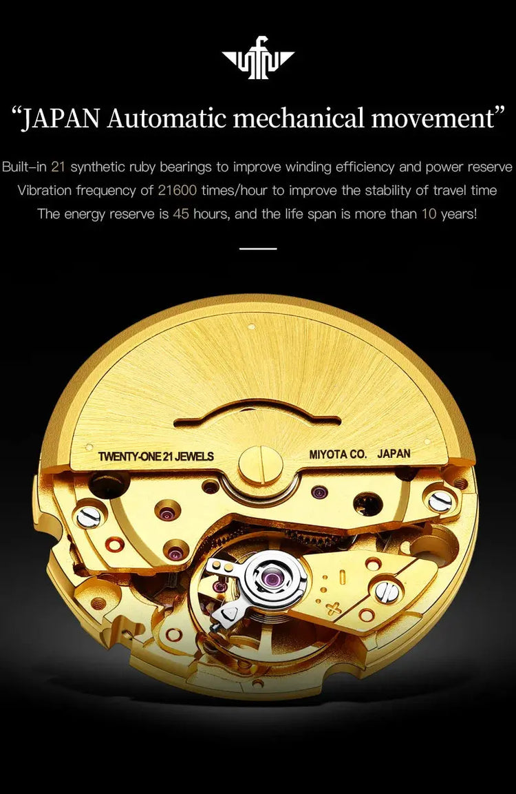 Moon Phase Starry Sky Japan Automatic Mechanical Wristwatch Inspirational Watches
