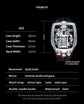 PINDU Men Automatic Watch 42mm Luxury Tonneau Mechanical Wristwatch Fashion Luminous 50M Waterproof Skeleton NH05 Inspirational Watches