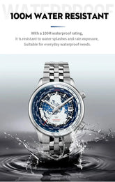 World Time Original Automatic Mechanical High Quality Sapphire Inspirational Watches