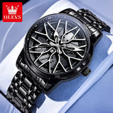 Spinning skeleton luminous stainless steel Watch Inspirational Watches