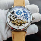 Skeleton Mechanical Watches Men Fashion Wristwatch Male Leather Watchband Man Clock Inspirational Watches