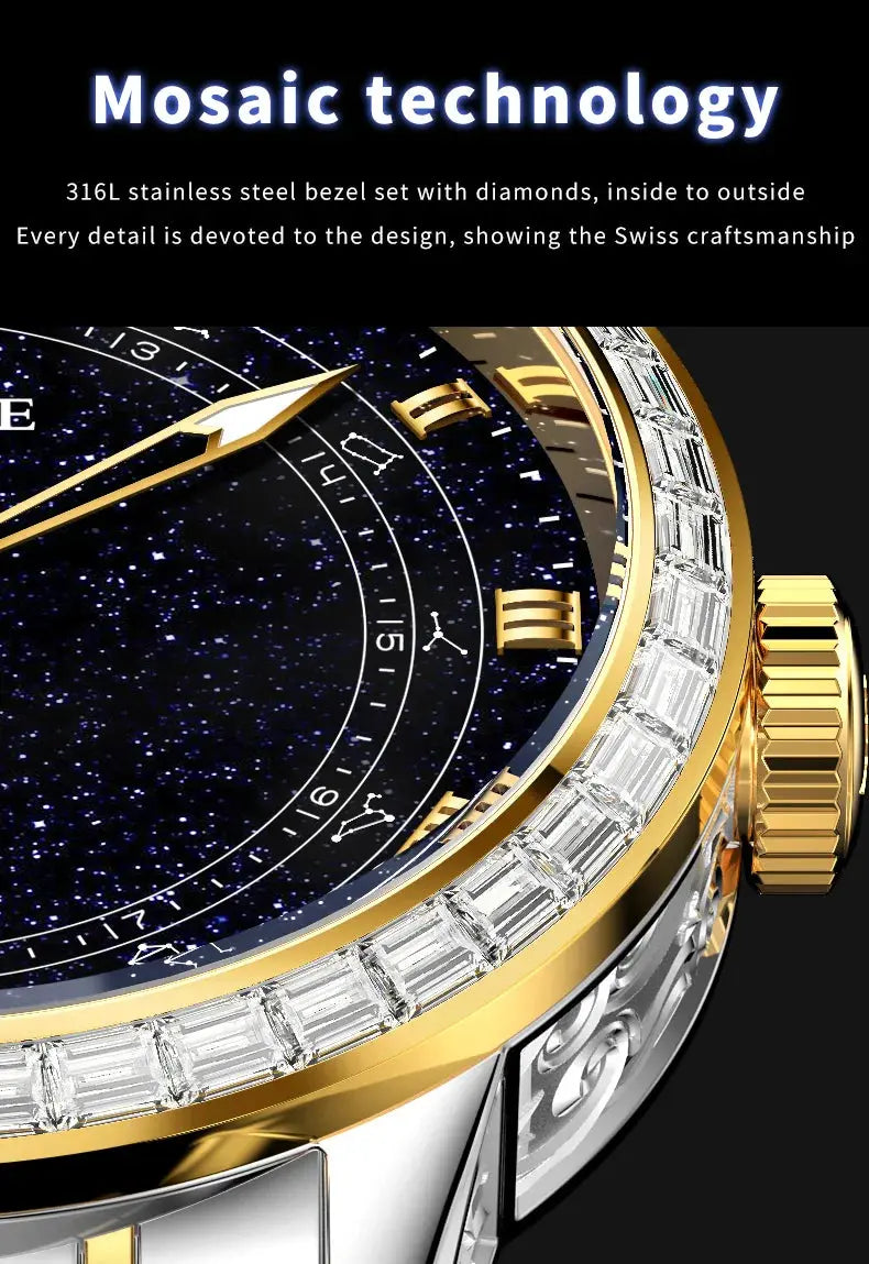 Original Automatic Watch for Men Luxury Japanese Diamond Luminous Inspirational Watches