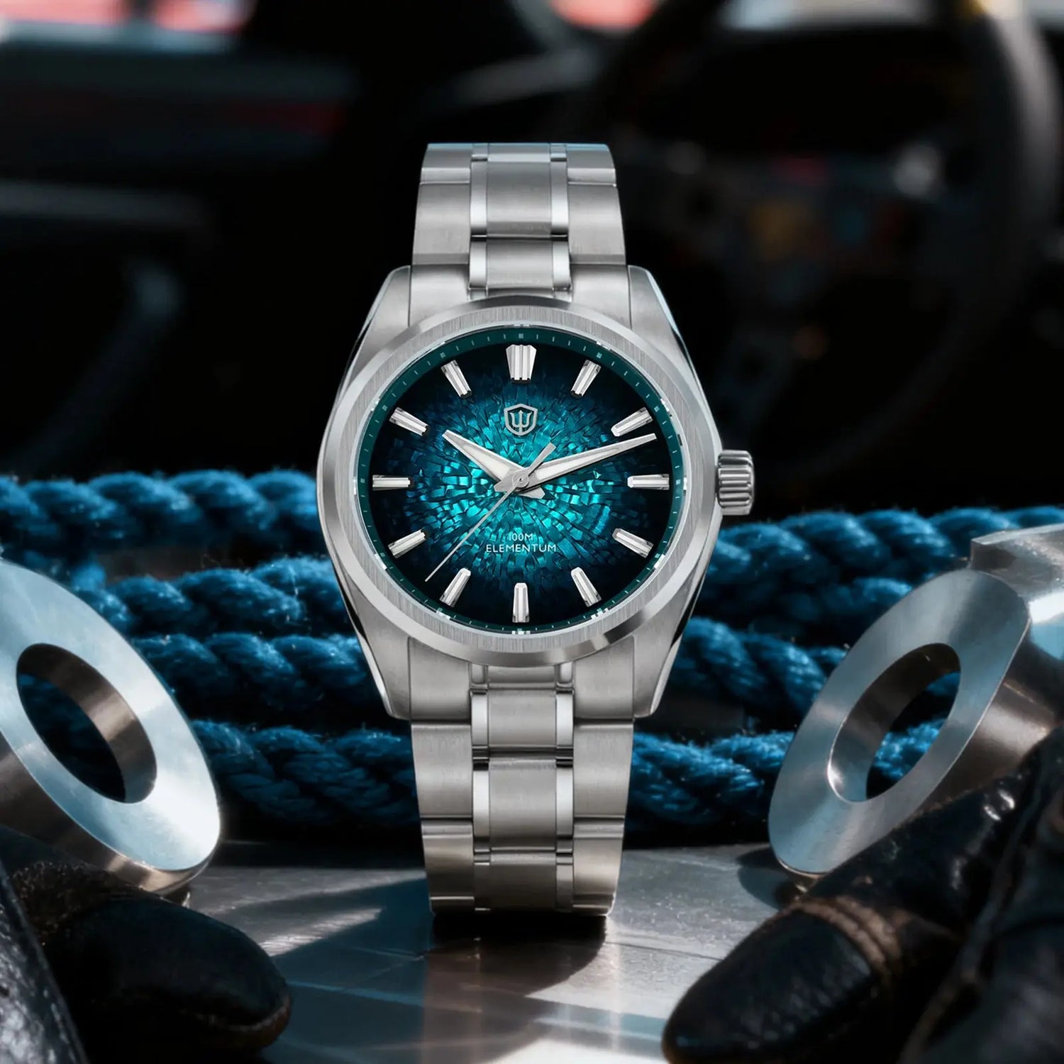 Watchdives WD0003C Quartz Watch VH31 Sweep Seconds Movement 38mm ice Crack Dial Sapphire Luminous 100m Waterproof Men Wristwatch Inspirational Watches