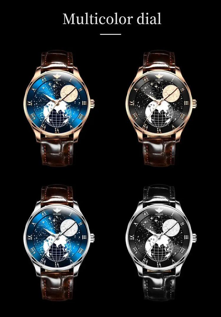 Moon Phase Starry Sky Japan Automatic Mechanical Wristwatch Inspirational Watches
