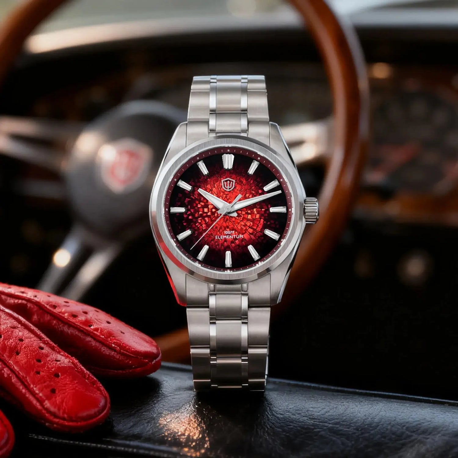 Watchdives WD0003C Quartz Watch VH31 Sweep Seconds Movement 38mm ice Crack Dial Sapphire Luminous 100m Waterproof Men Wristwatch Inspirational Watches