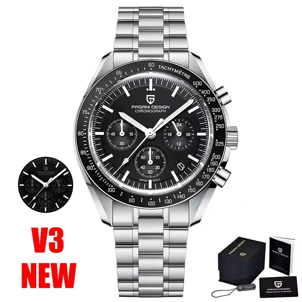 Luxury Business Mens Watches Chronograph AR Sapphire Mirror Waterproof - Inspirational Watches
