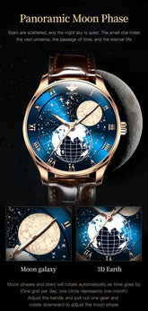 Moon Phase Starry Sky Japan Automatic Mechanical Wristwatch Inspirational Watches