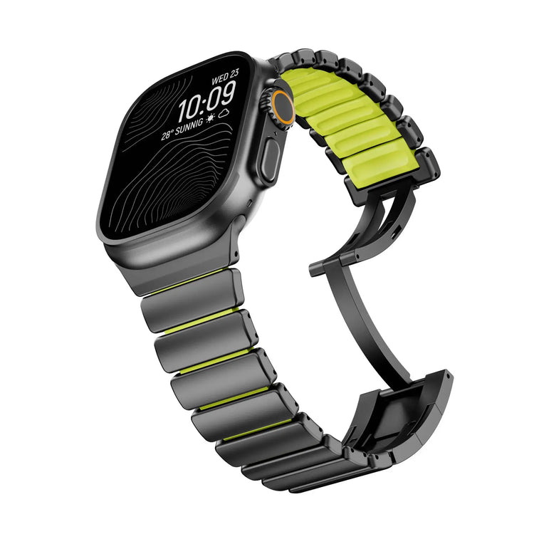 Titanium and Silicone Apple Watch Strap