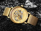 Luxury Fashion Skeleton Mechanical Hand Wind Watch for Men Inspirational Watches