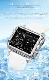 Square Dual Time Electronic Watch Waterproof - Inspirational Watches