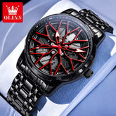 Spinning skeleton luminous stainless steel Watch Inspirational Watches
