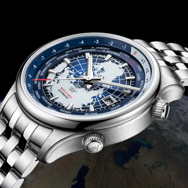 World Time Original Automatic Mechanical High Quality Sapphire Inspirational Watches