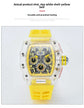 six-pin multi-functional running second engraving hollow quartz watch - Inspirational Watches