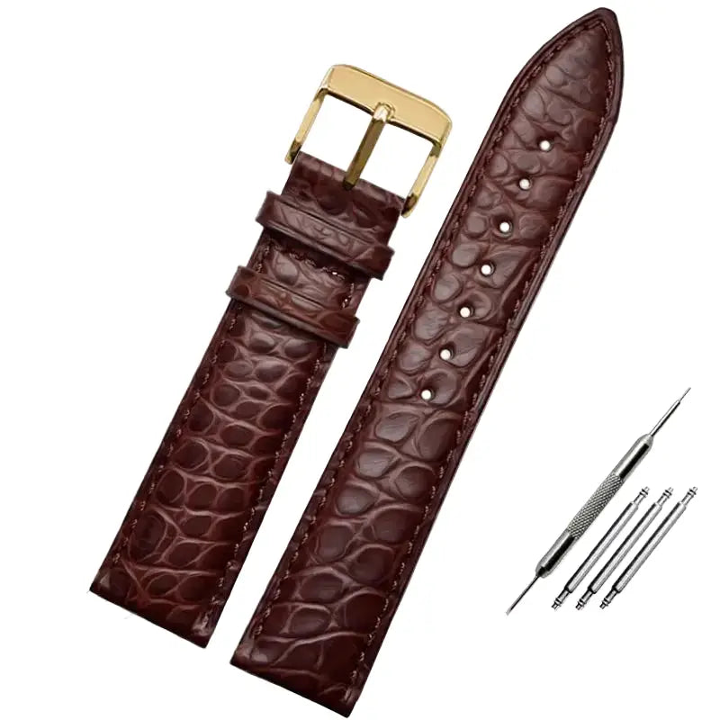 Premium Crocodile-Pattern Leather Watch Strap