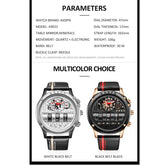 Luxury Mechanical Watch Unique Rotate Date Leather Strap Inspirational Watches