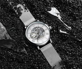 Mechanical Hand Wind Watch for Men Top Brand Luxury Fashion Skeleton Mesh Strap Wristwatch Male Clock Montre Homme Drop Shipping Inspirational Watches