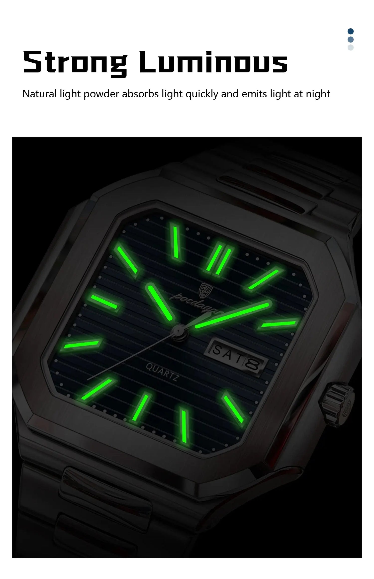 Square Fashion Man Waterproof Luminous Wristwatch Inspirational Watches
