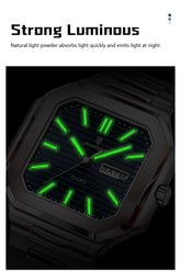 Square Fashion Man Waterproof Luminous Wristwatch Inspirational Watches