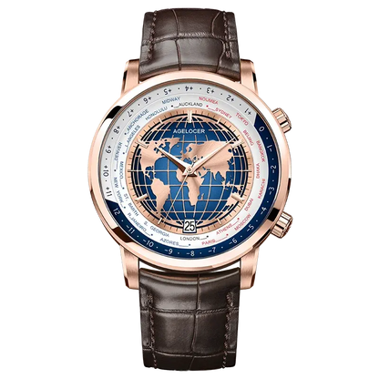 World Time Luxury Business Formal Automatic Mechanical Inspirational Watches