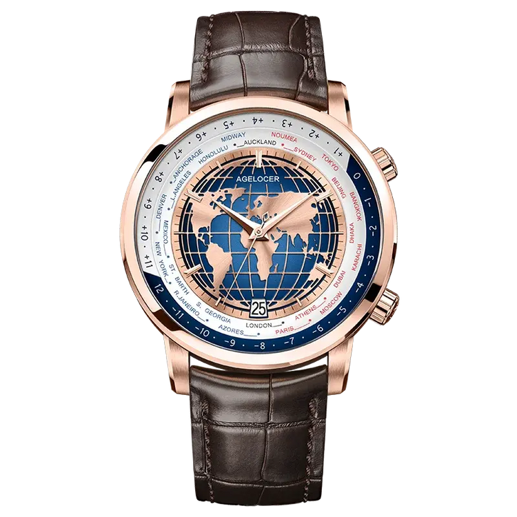 World Time Luxury Business Formal Automatic Mechanical Inspirational Watches